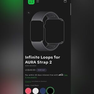 NIP Aura Infinite Loop Black Wearable for Apple Watch 41/44/45